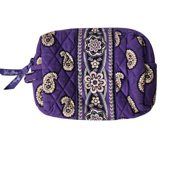 Vera Bradley Simply Violet Cosmetic Bag Lined Toiletry Bag Small - Picture 1 of 6